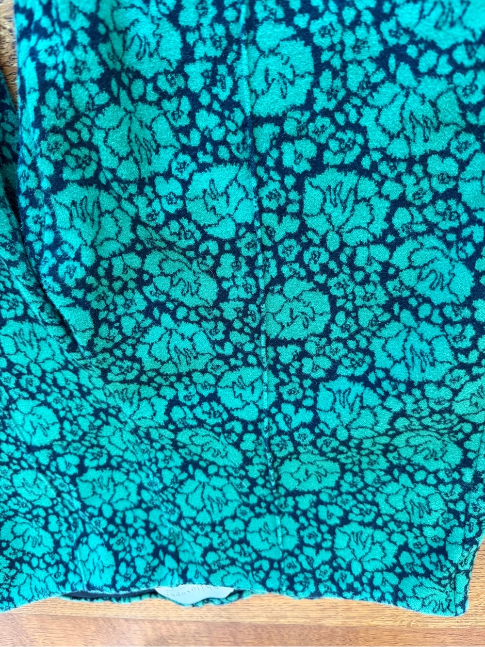 Philosophy Green Floral Jacquard Crop Flare Pants Size Medium - Picture 7 of 7